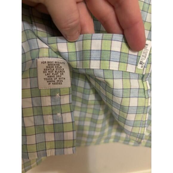 Peter Millar HUMANA CHALLENGE Plaid Blue Green White Button Down Shirt Large - Picture 6 of 7